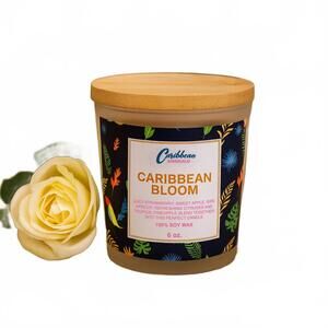 NEW CARIBBEAN EMERALD caribbean bloom candle 6 oz in white